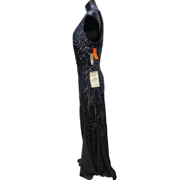 NWNightwear NWT Dress Beaded Gown Navy Blue 16W - Picture 6 of 9